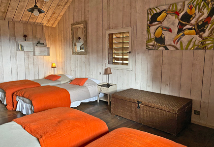 Bedroom in Grange Ozamis gite, Sarlat in the Dordogne