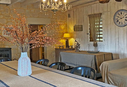 Dining room in the Grange aux Amis gite, Sarlat in the Dordogne