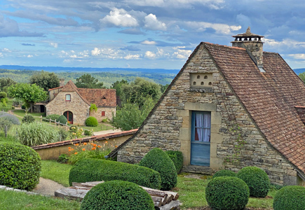 Stone gable of the Petite Borde, gite in the Perigord, Sarlat