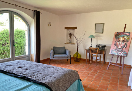 Bedroom in the Métairie Basse gite in the Dordogne