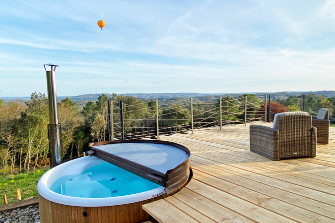 gite 2 persons hot tube view dordogne valley