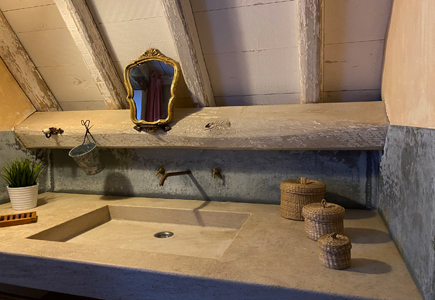 Badezimmer im Ferienhaus Kleine Borde im Süden Frankreichs