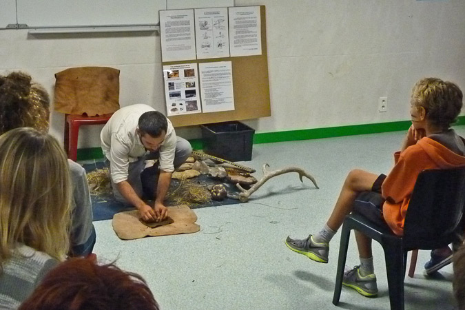 Prehistory evening in village of gites in the Dordogne