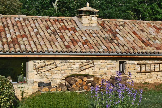 Perigourdinische Steinfassade am Ferienhaus Schäferhütte in Sarlat, Südfrankreich