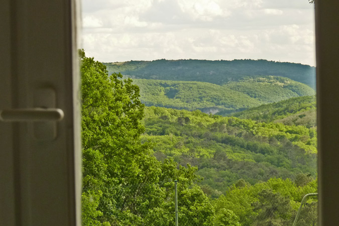 View of the Dordogne Valley from the Lavender studio apartment, Sarlat