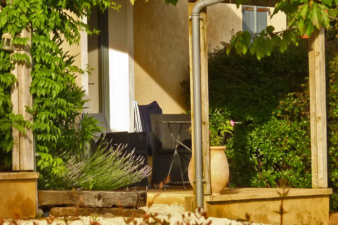 Terrasse an der Ferienwohnung Abelia in Sarlat in Dordogne, Südfrankreich